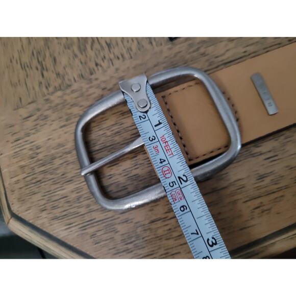 Relic Leather Reversible BELT Tan White Laser Cut Diamond Cut out Y2K40" - Picture 5 of 5